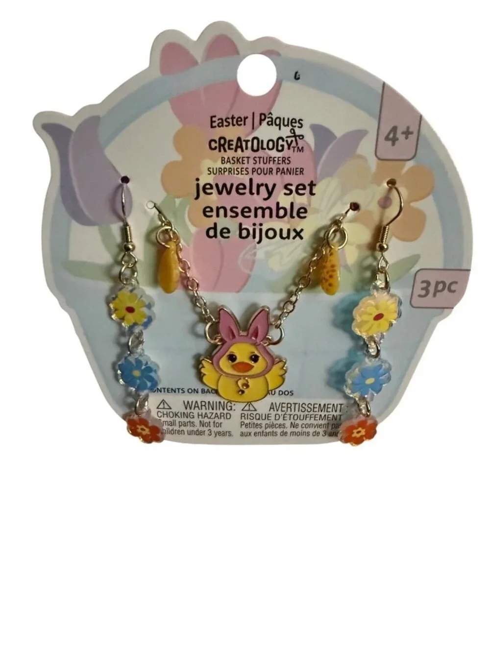 Easter-Themed Creatology Kids Jewelry Set With Necklace & Earrings Bunny & Chick